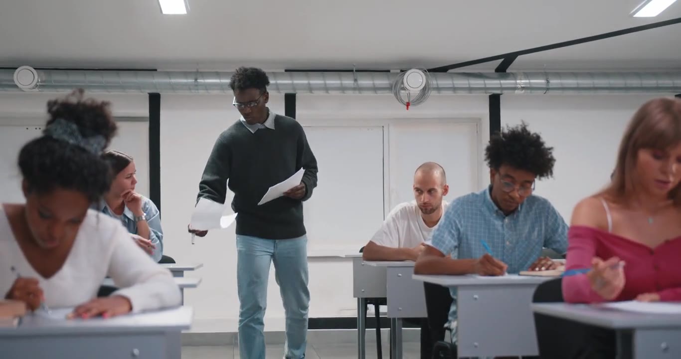 Illustrative stock photograph of students in a learning space