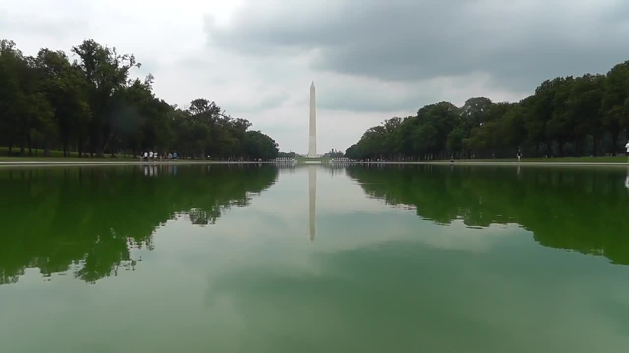 The Washington Monument seen across the Reflecting Pool